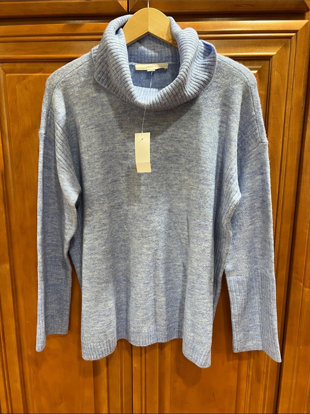 LOFT Light Blue Cowl Neck Sweater